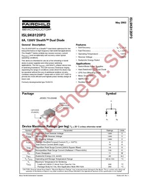 ISL9K8120P3 datasheet  